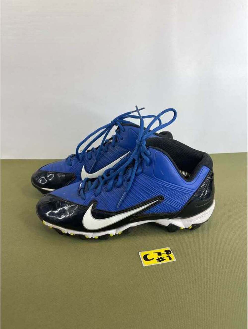 Nike Alpha Shark 2 Football Cleats Royal Blue Black White Size 7.5 US